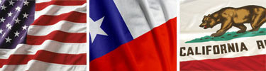 US, Chile, California Flags