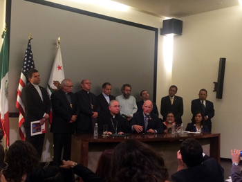 Gov. Brown met with Archbishop Jose Horacio Gomez and others to discuss immigration yesterday.
