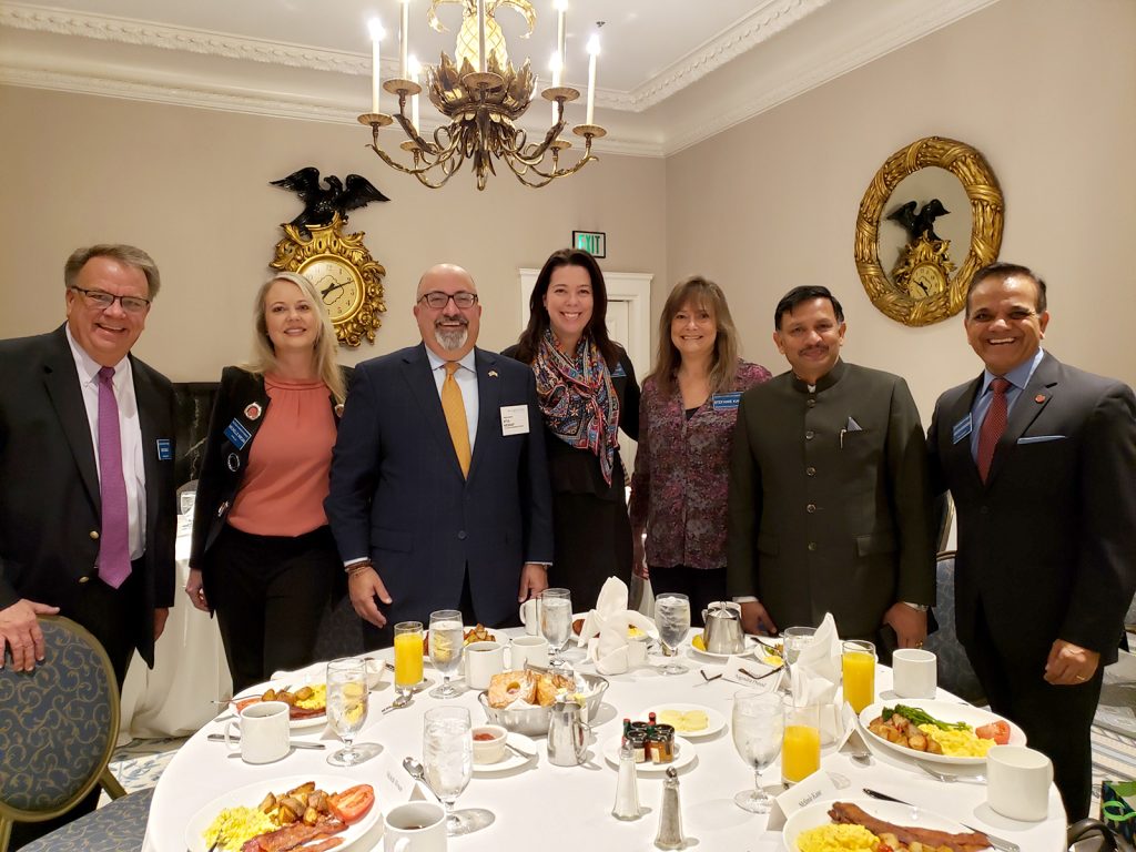 Sponsors and speakers at CalChamber international breakfast on U.S./California-India relations.