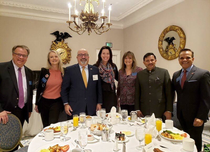 Sponsors and speakers at CalChamber international breakfast on U.S./California-India relations.