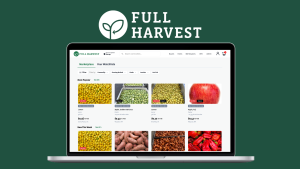 Laptop screenshot: Full Harvest marketplace