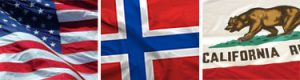 USA - Norway - California Flags