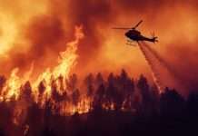 CalChamber Compiles List of Los Angeles Wildfire Resources helicopter over wildfire