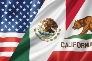 US-Mexico-California flags