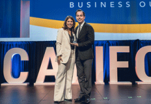 CalChamber Names Redlands Chamber as First Chamber of the Year Award Winner Maryam Brown, 2025 CalChamber chair, presents the Chamber of the Year Award to Evan Sanford, executive director of the Redlands Chamber of Commerce.