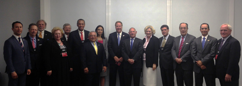 Delegates visit IEnova; (from left) Rafael Castellanos, Philip Recht, Bob Nelson, Lucy Dunn, Gary Toebben, Thomas Sayles, Assemblymember Rocky Chavez, Mark Snell, Allan Zarember, Susanne Stirling, Mark Rodriguez, Juan Carlos Briseño Merino, Carlos Ruiz Sacristan, Larry Dickie.